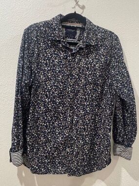 CACTUS MAN FLORAL LONG SLEEVE BUTTON UP MENS SZ L SLIM FIT